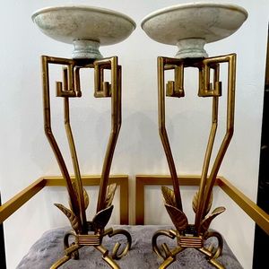 2 oriental styled candle holders